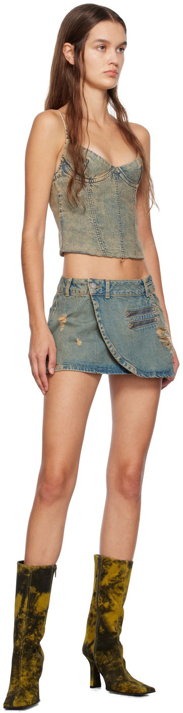 Sukňa Miaou Miaou Kiko Denim Tank Top Modrá | 7075SD4GAD, 3