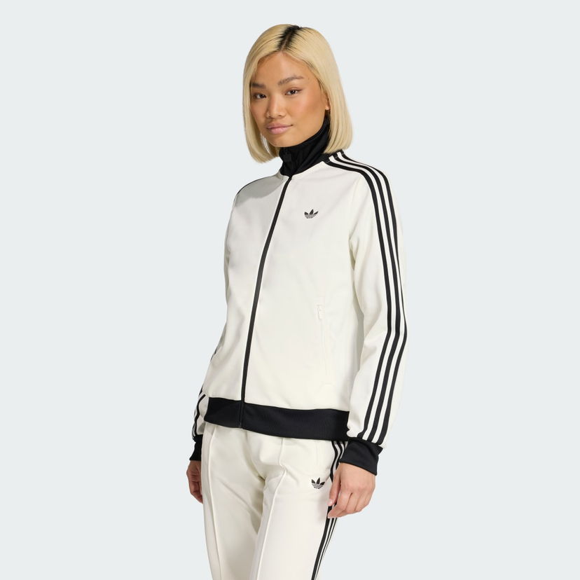 Bunda adidas Performance Classic 3-Stripes Full-Zip Track Jacket Biela | KD3740