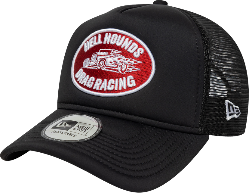 Šiltovka New Era Hell Hounds Drag Racing Graphic Patch 9FORTY A-Frame Trucker Adjustable Cap Čierna | 60667598-60667598
