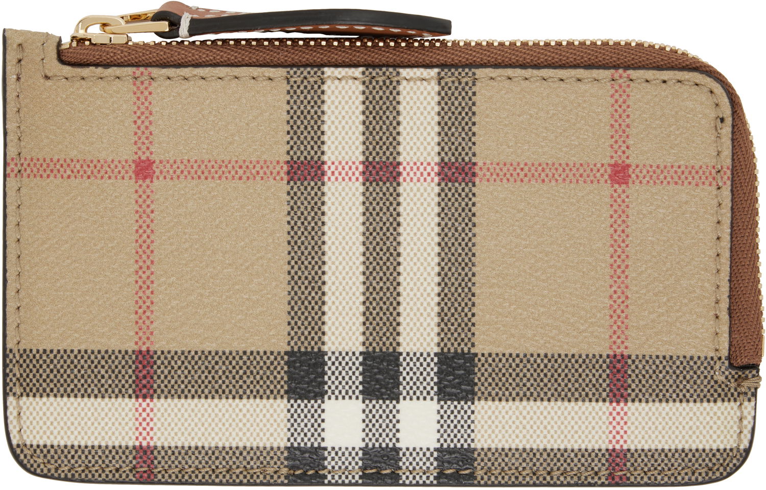 Peňaženka Burberry Burberry Check Zip Card Holder Béžová | 8109804, 0