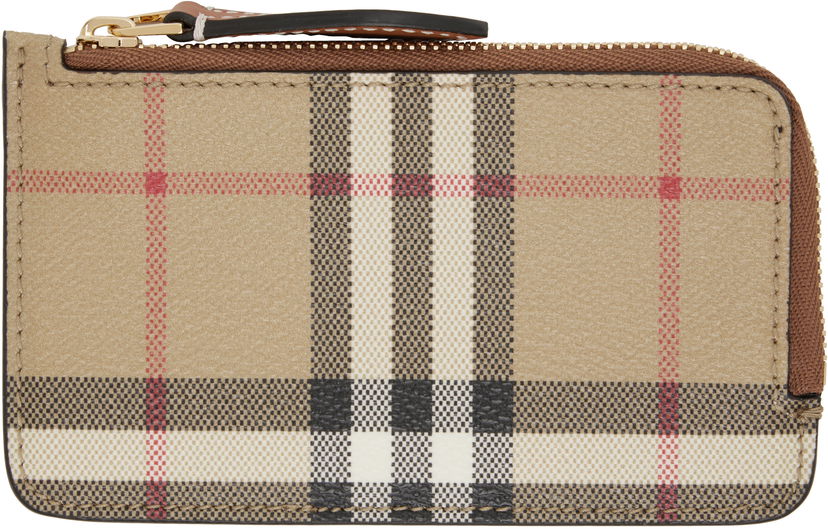 Peňaženka Burberry Burberry Check Zip Card Holder Béžová | 8109804