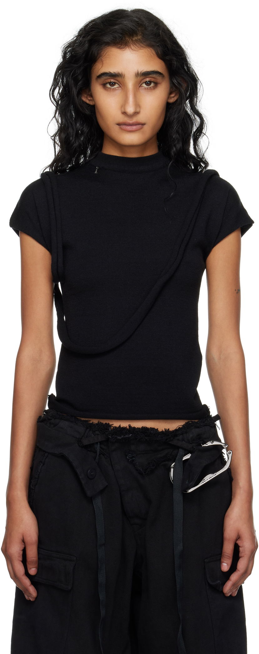 Tričko Ottolinger Ottolinger Deconstructed Knit T-shirt Čierna | 107-106107-01