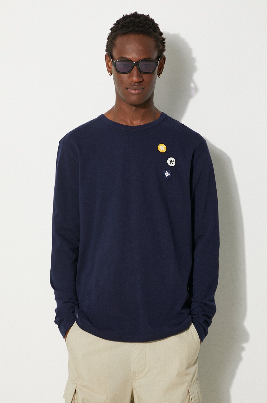 Tričko WOOD WOOD Long Sleeve T-shirt with Application Modrá | 10235402.2323.NAVY, 0