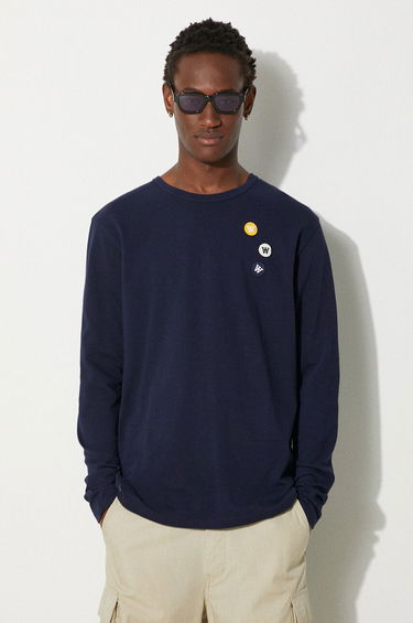 Tričko WOOD WOOD Long Sleeve T-shirt with Application Modrá | 10235402.2323.NAVY, 0