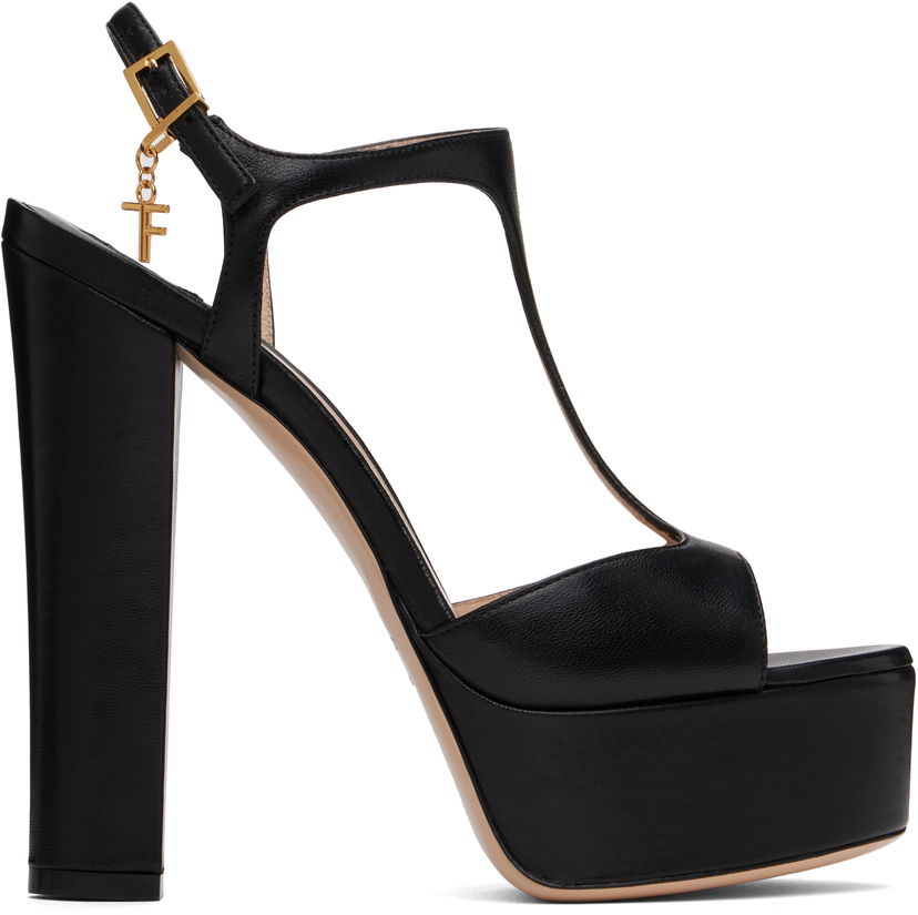 Doplnky Tom Ford TOM FORD Nappa Leather Lux Heeled Sandals Čierna | W3560-LSP002G