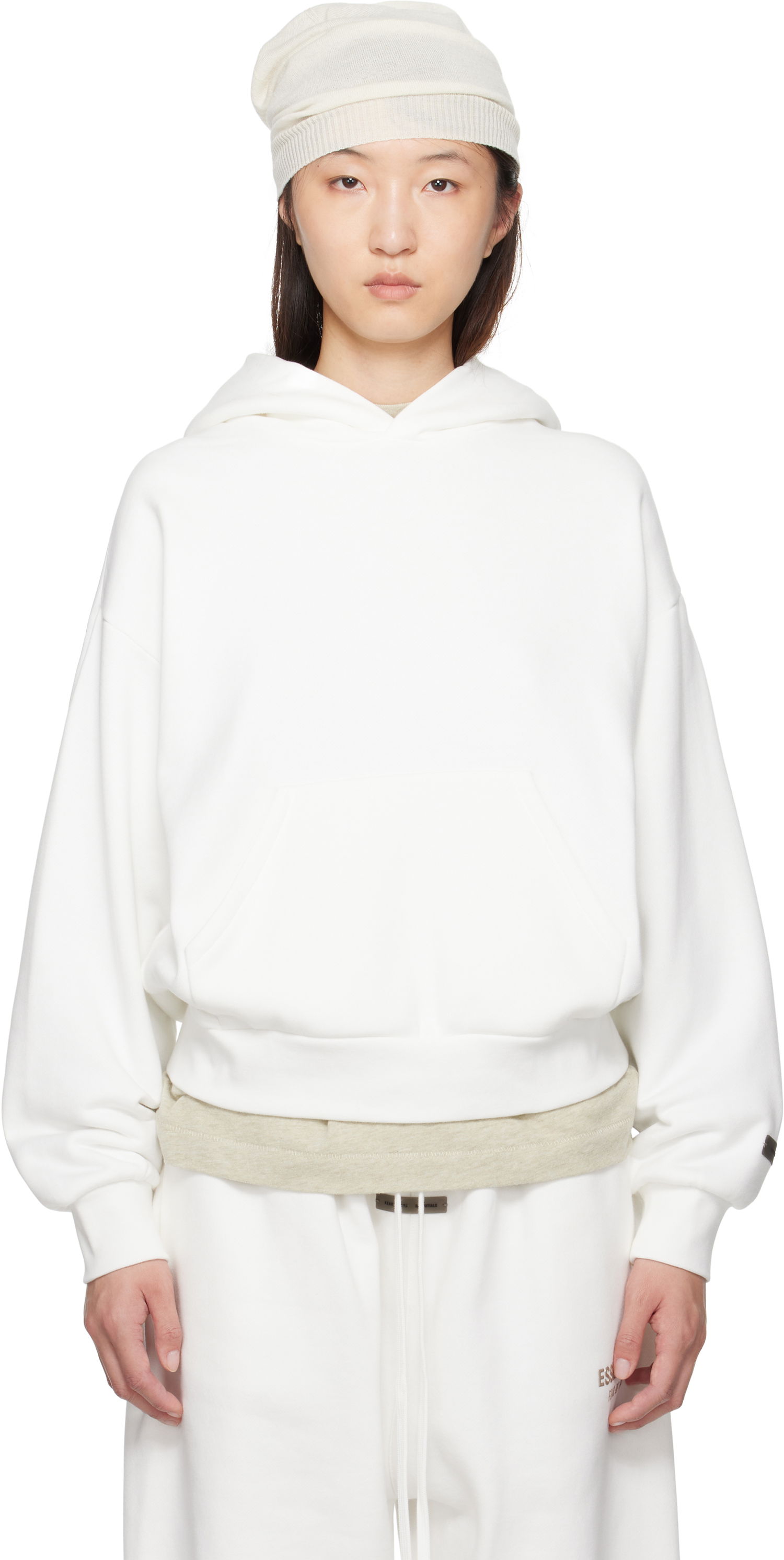 Mikina Fear of God Fear of God ESSENTIALS Classic Fit Hoodie Biela | 192SP255544FW, 0