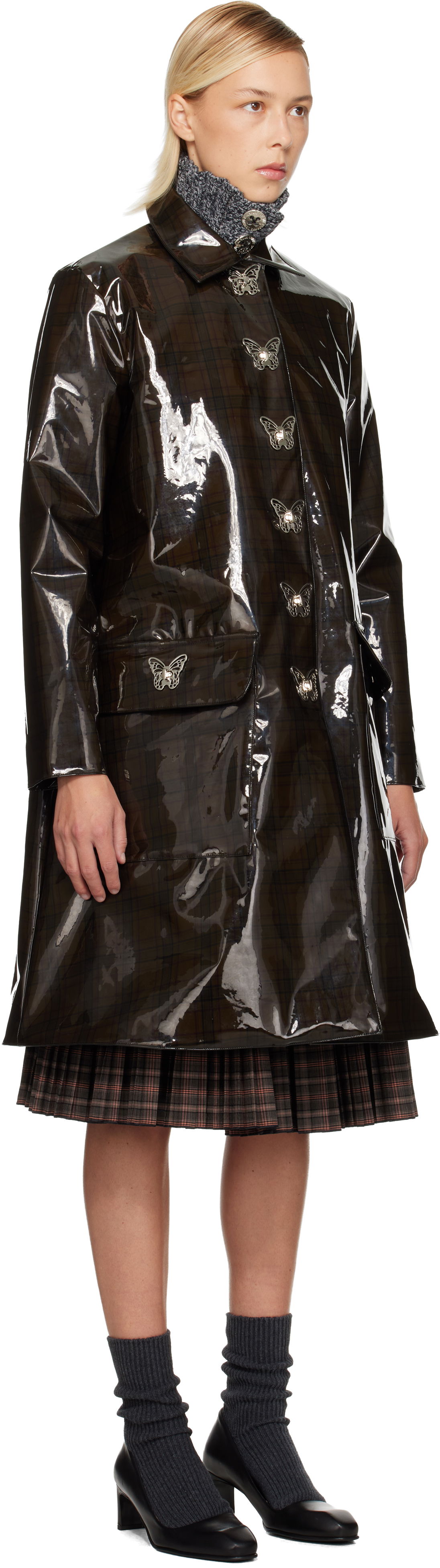 Pláštenka Chopova Lowena Chopova Lowena Squelchy Plaid Coat Hnedá | 5321, 1