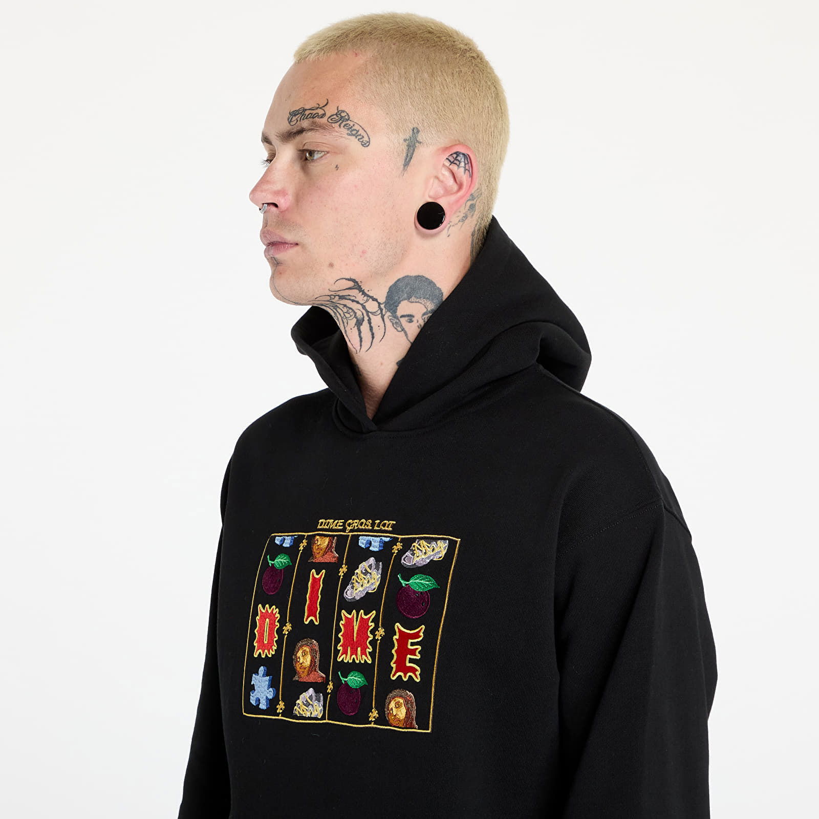 Black Embroidered Logo Hoodie