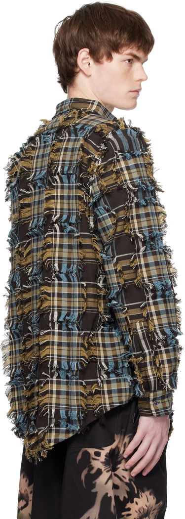 Košeľa Collina Strada Collina Strada Frayed Plaid Button-Up Shirt Hnedá | XX3063-B, 2