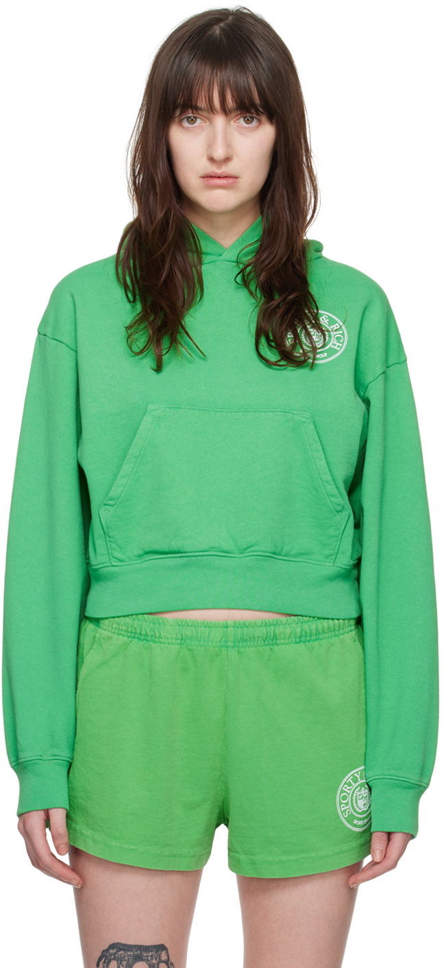 Mikina Sporty & Rich Connecticut Crest Hoodie Zelené | HCAW2319VE, 0