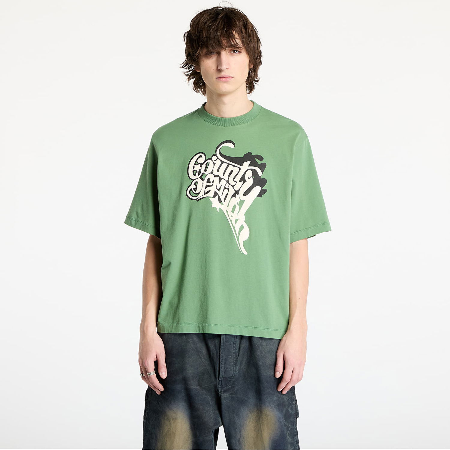 Tričko Marcelo Burlon Marcelo Burlon County Melted Boxy T-Shirt Zelené | CMAA05AS25JER005526F, 0