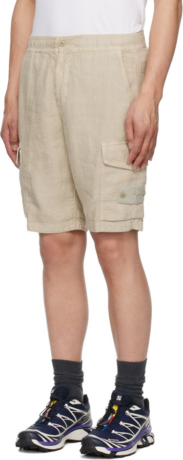 Šortky Stone Island Stone Island Diagonal Linen Shorts Béžová | K1S15 L100001 S00F8, 3