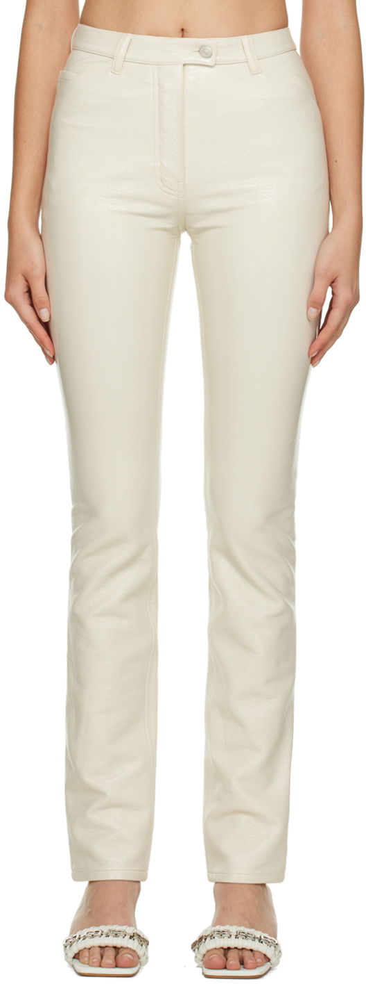 Nohavice Courrèges Courrèges Slim-Fit Trousers Biela | 322CPA071VY0003