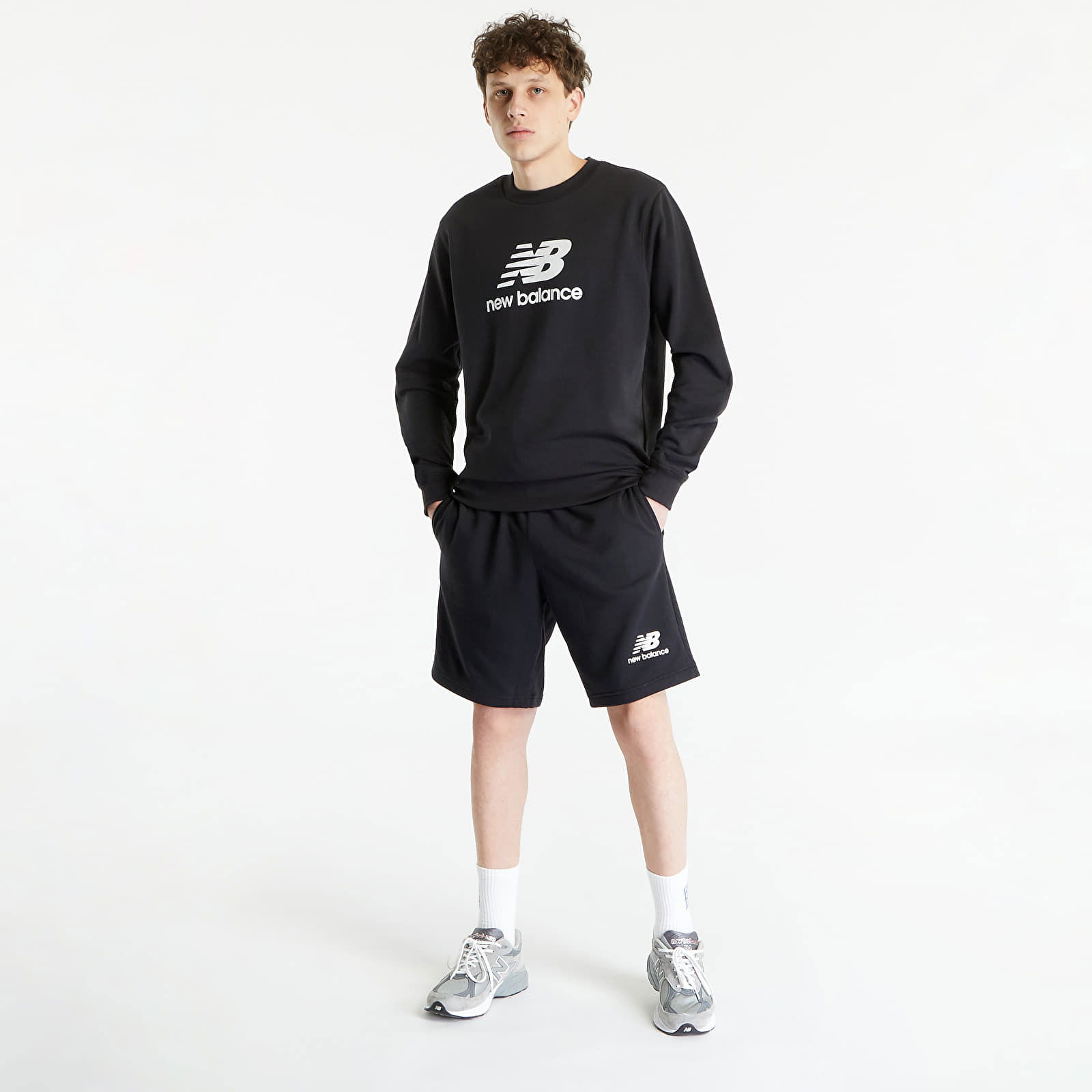 Essentials Stacked Logo French Terry Crewneck