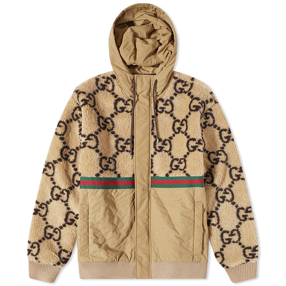 Parka Gucci Jumbo GG Fleece Panel Hooded Jacket Béžová | 706419-XJETL-2066, 0