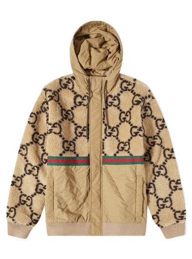 Parka Gucci Jumbo GG Fleece Panel Hooded Jacket Béžová | 706419-XJETL-2066