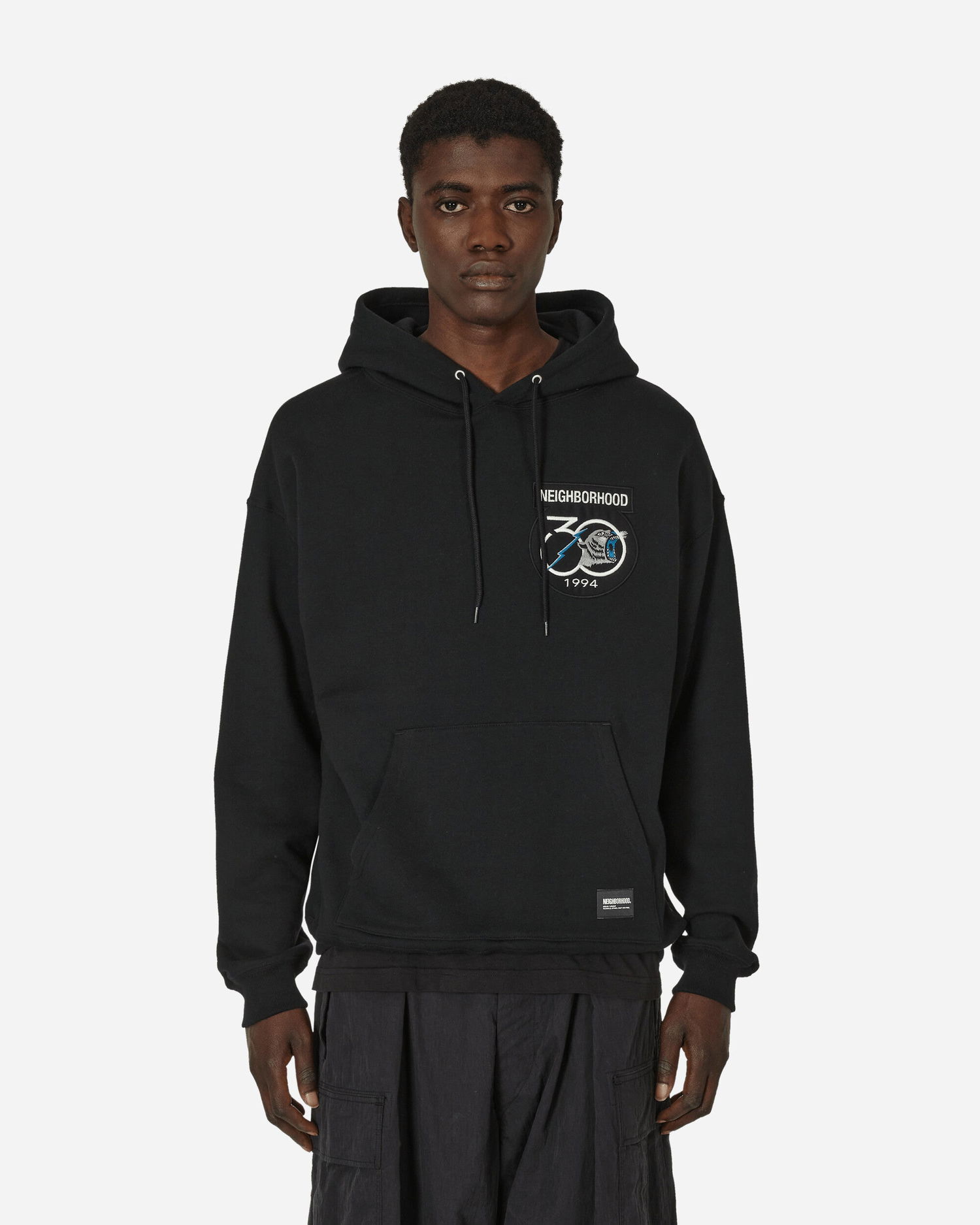 Mikina Neighborhood Patched Hooded Sweatshirt Black Čierna | 241UWNH-CSM01S BK, 1
