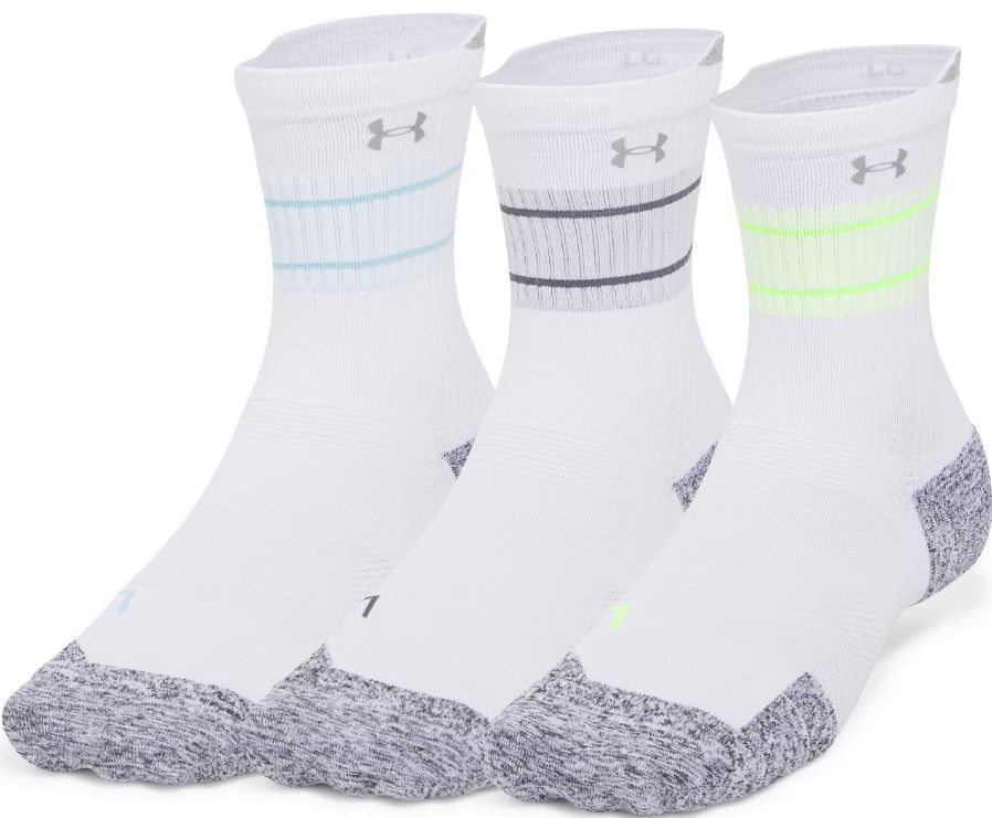 Ponožky Under Armour UA AD Run Cushion Crew Socks 3-Pack Biela | 1387043-102, 0