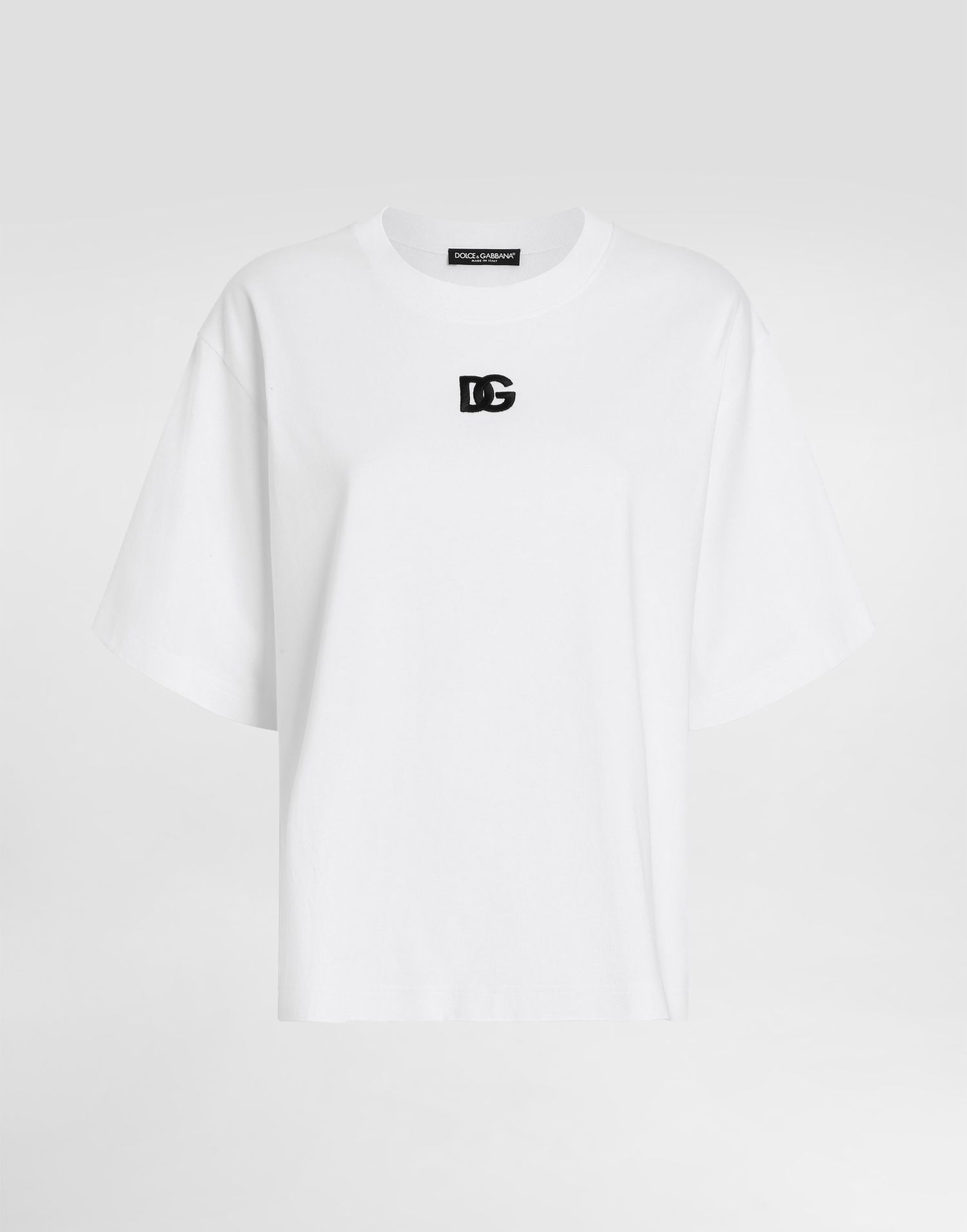 Tričko Dolce & Gabbana Dolce & Gabbana Oversize T-Shirt with DG Logo Embroidery Biela | F8U10ZGDCYDW0800, 0