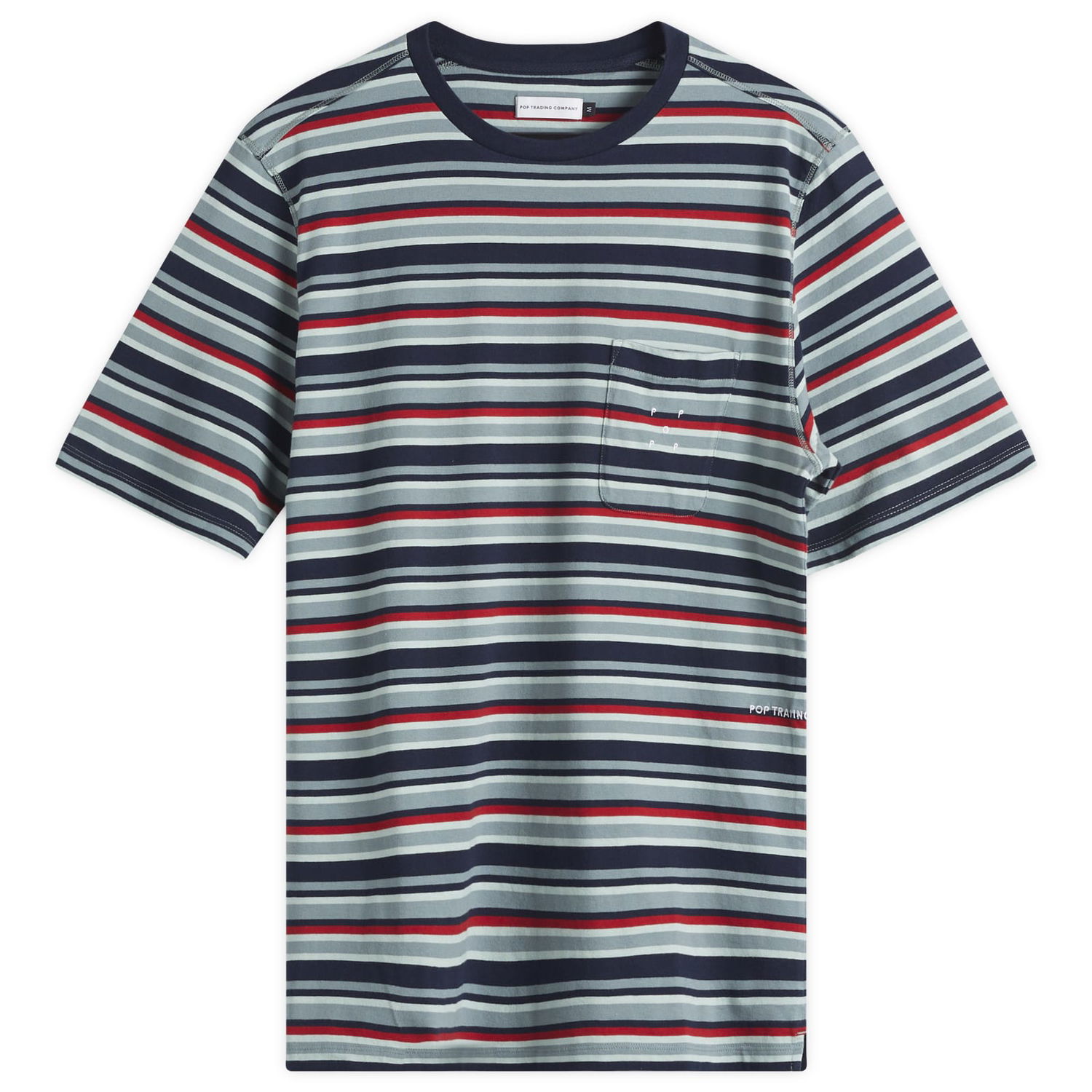 Tričko Pop Trading Company Pop Trading Company Striped Pocket T-Shirt, Size Large Rôznofarebný | POPSS25-02-007, 0