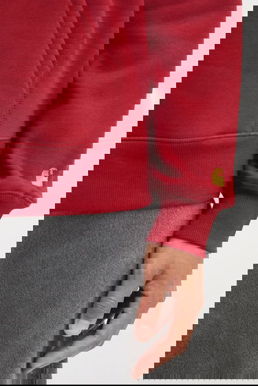 Mikina Carhartt WIP Plain Hooded Chase Hoodie Červená | I033661.30QXX, 3