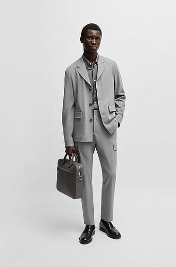 Košeľa BOSS Men's Slim Fit Performance-Stretch Shirt Šedá | 50533434, 1