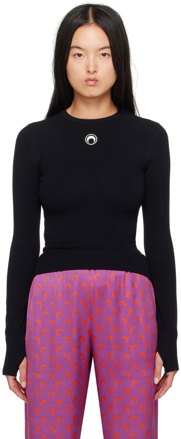 Sveter Marine Serre Fitted Sweater With Logo Čierna | WTK014A, 0
