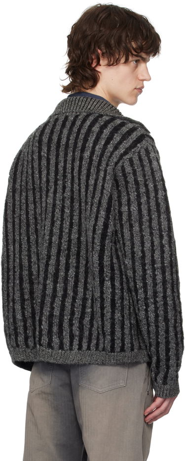 Sveter Eckhaus Latta Eckhaus Latta Duo Reversible Striped Jacket Šedá | 8056-EL-PS25-C - CONCRETE, 2