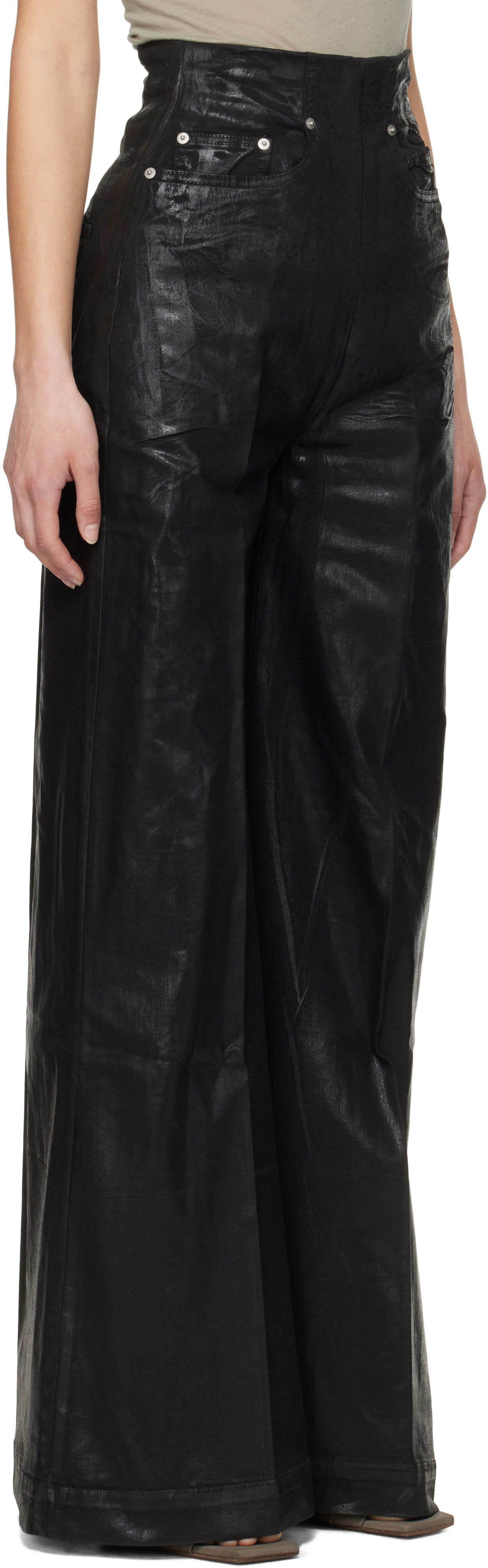 Nohavice Rick Owens Rick Owens DRKSHDW Hollywood Dirt Cooper Flare Jeans Čierna | DS01E3303 SCF, 1
