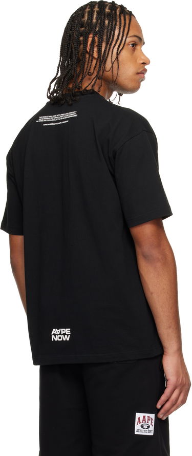 Tričko AAPE by A Bathing Ape Short-Sleeve Crewneck T-shirt with 'AAPENOW' details Čierna | AAPTEM1606XXNBKX, 2