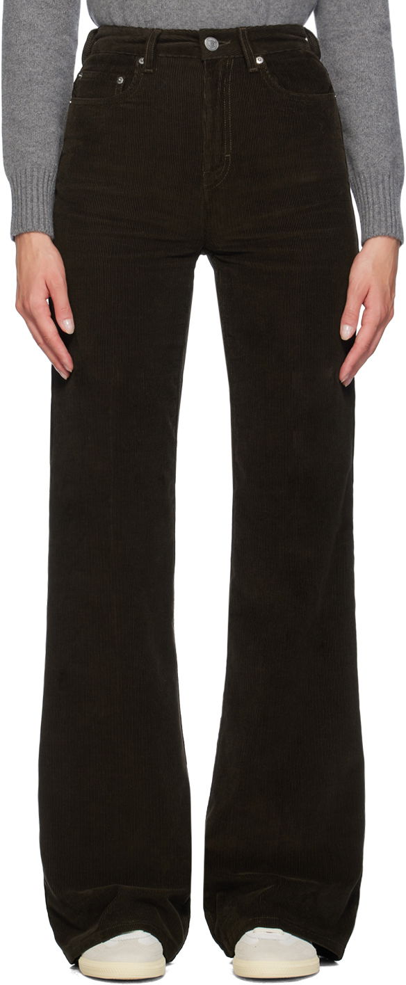 Nohavice AMI Paris Brown Flared Trousers Čierna | FTR420.CO0089, 0