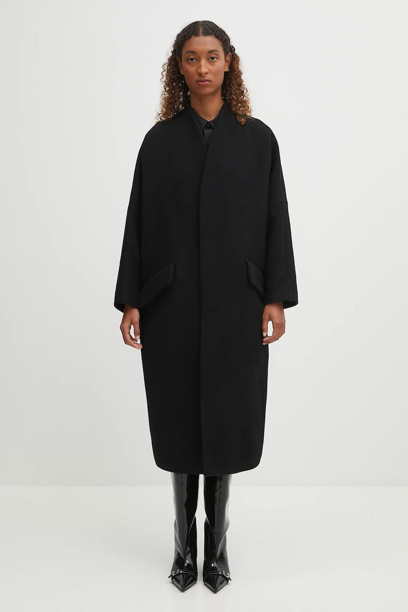 Kabáty Maison Margiela MM6 Maison Margiela Wool Coat Čierna | S52AA0192.M35469.900