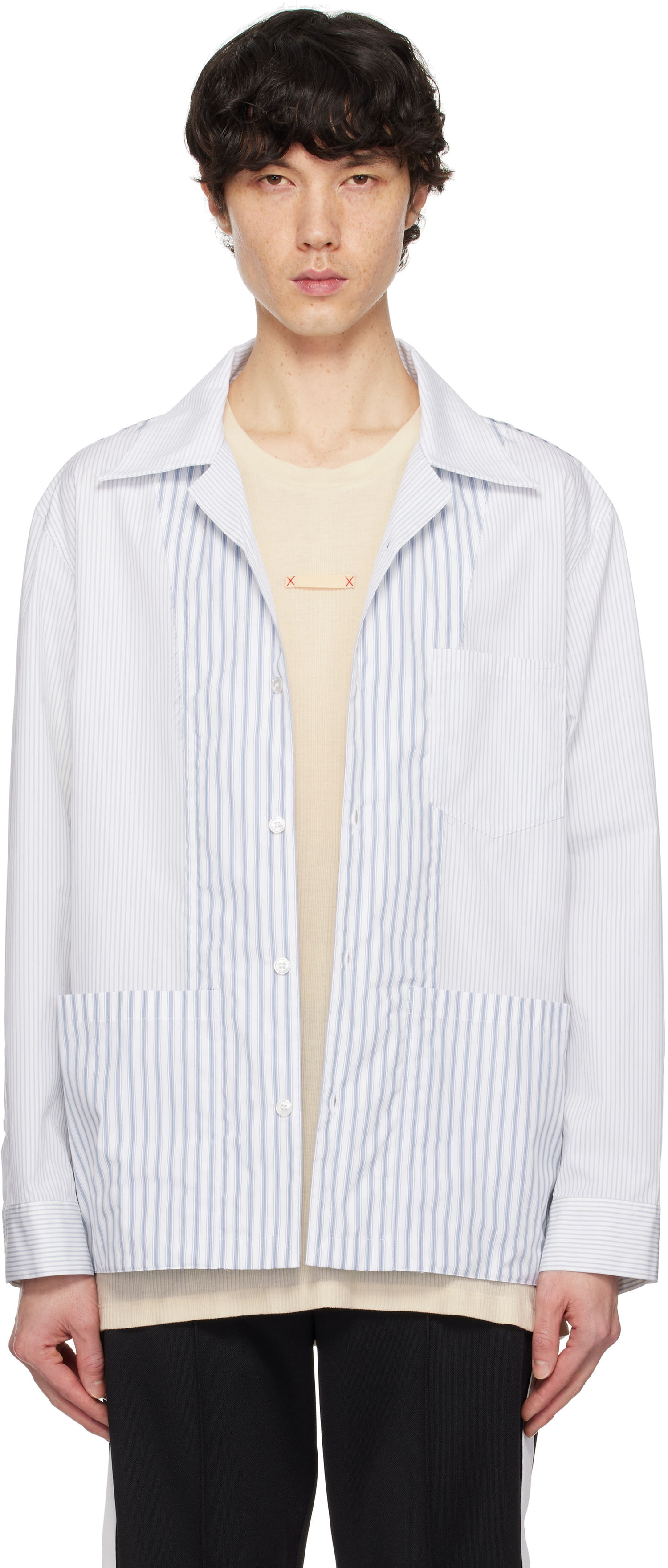 Košeľa Maison Margiela Maison Margiela Stripe Shirt Modrá | S50DT0047 MTN054, 0