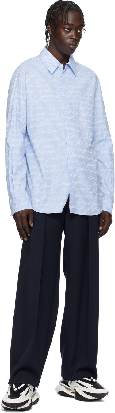 Košeľa Balmain Love Letter Print Shirt Modrá | EH1HS405CF82, 3