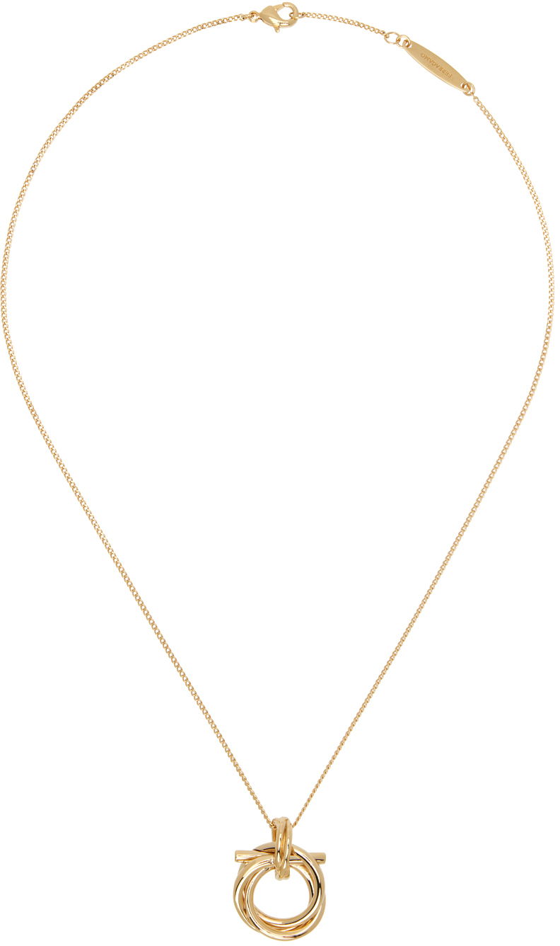 Náhrdelník FERRAGAMO Gancini Pendant Necklace "Gold" Metalická | 760551 - 751631, 0