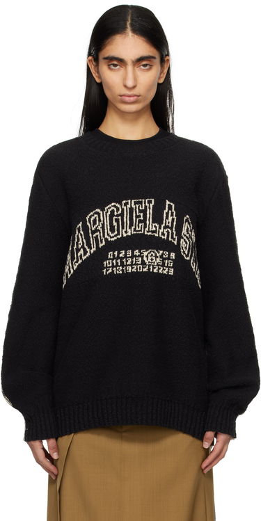 Sveter Maison Margiela MM6 Maison Margiela Varsity Jacquard Sweater Čierna | SH0HL0025 M13084, 0