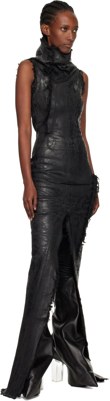 Šaty Rick Owens Distressed Raw-Edge Cowl-Neck Sleeveless Concordians Etna Maxi Dress Čierna | RO02E4598 SBMC99, 3