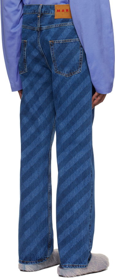 Džínsy Marni Marni Wide Leg Diagonal Stripe Jeans Modrá | PUJU0021A0 USCX36, 2