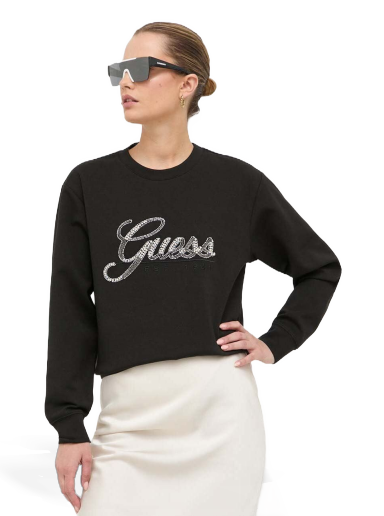 Mikina GUESS Logo Sweatshirt Čierna | W3YQ03.KB932