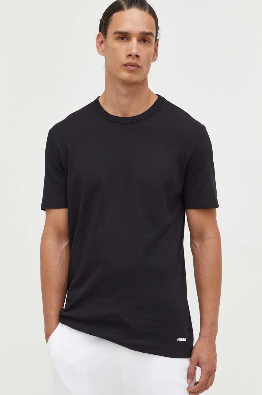 Tričko BOSS Pima-cotton Regular-fit T-shirt Čierna | 50480434, 0
