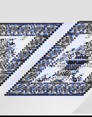 Šál Dolce & Gabbana Dolce & Gabbana Majolica-Print Silk Twill Square Scarf Modrá | IF037WGDDHCHA3OA, 2