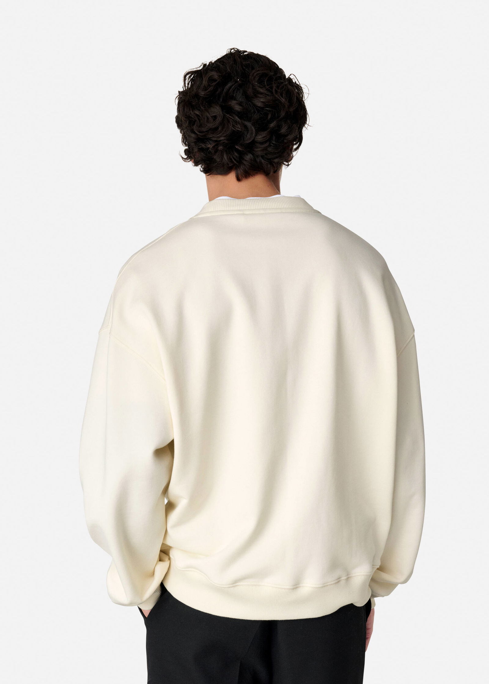 Cream Relaxed-Fit Sweatshirt