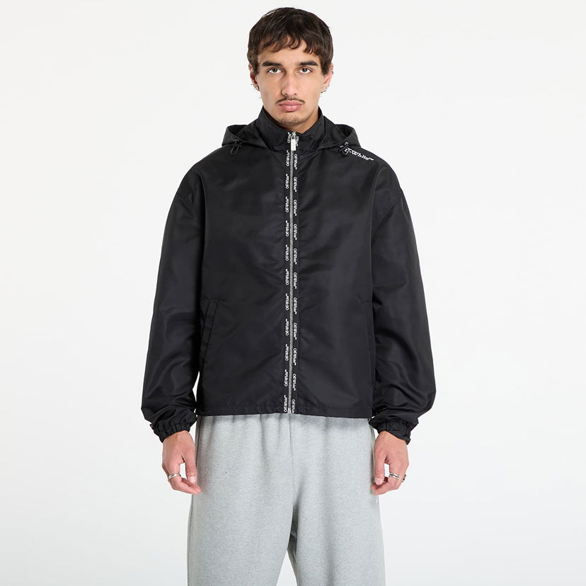 Vetrovka Off-White Off-White Bookish Nylon Windbreaker Čierna | OMEB04FF25FAB0011001
