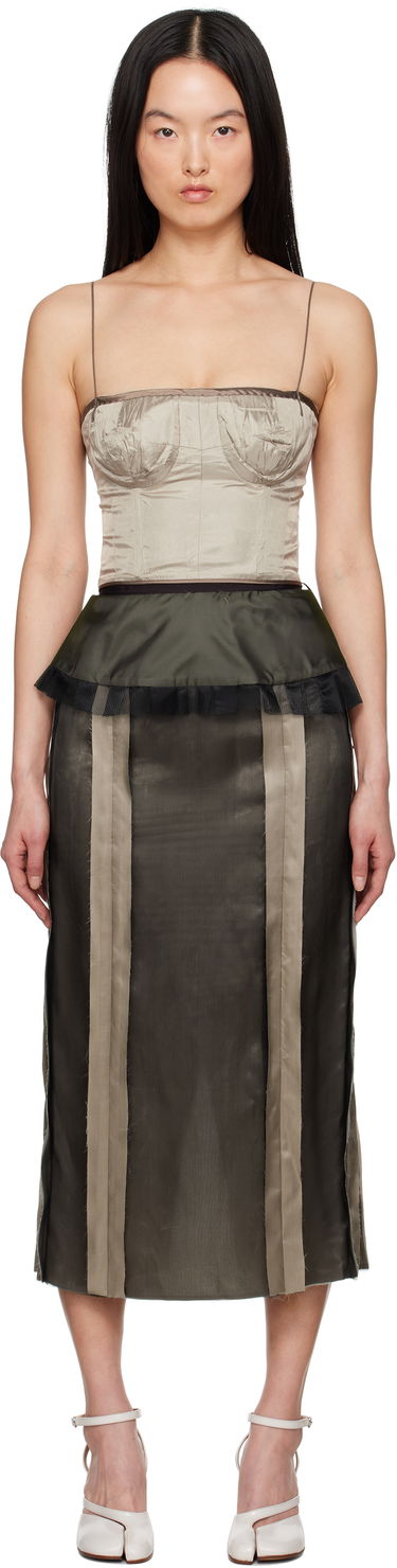 Sukňa Maison Margiela Maison Margiela Silk Midi Dress with Peplum Zelené | S51DD0025 MTN057, 0