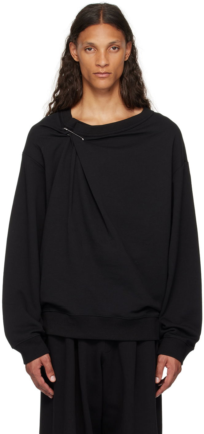 Tričko Dries Van Noten Black Safety Pin Sweatshirt Čierna | 242-021149-9610