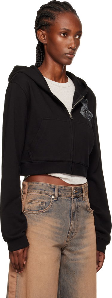 Mikina We11done We11done Teddy Bear Slim-Fit Zip-Up Hoodie Čierna | WD-TJ2-25-870-W-BK, 1