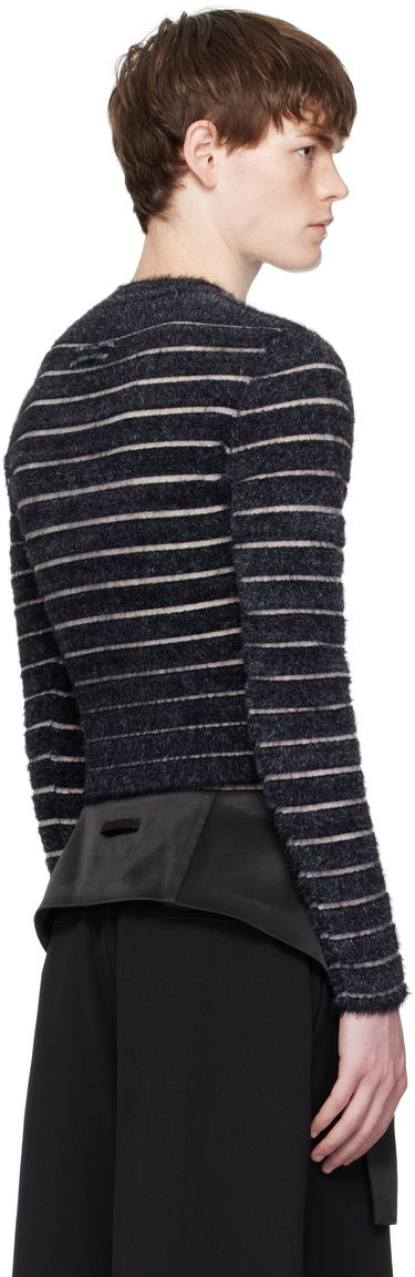 Sveter Jean Paul Gaultier Jean Paul Gaultier Jacquard 'Gaultier' Cropped Sweater Čierna | 25/03-W-PO012-K004-0001, 2
