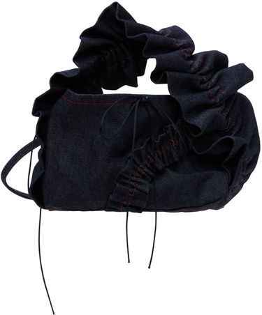 Kabelka Cecilie Bahnsen Denim Ruffle Handle Bag Čierna | 1.24BAG45012 UMI BAG, 0