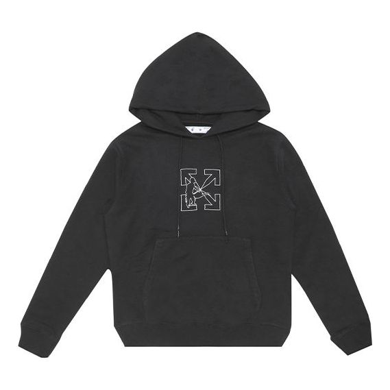 Mikina Off-White Off-White FW20 Embroidered Hoodie Čierna | OMBB034E20FLE0031001