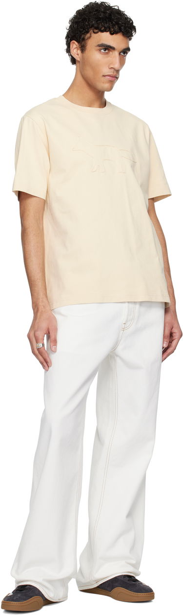 Tričko MAISON KITSUNÉ Maison Kitsuné Profile Fox Comfort T-Shirt Béžová | OM00121KJ0118, 3